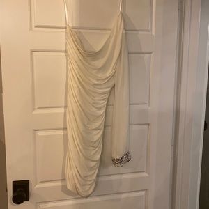 One Shoulder White Party/Cocktail Dress